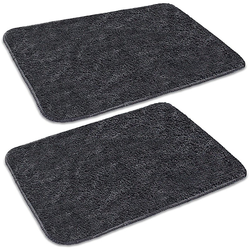 SKIVE India® Microfiber Multi Purpose Bathroom Mat,Bathroom Rugs and Mats 2 Piece Anti Slip Bath Mats Soft Plush Plain Design for Shower Bathroom Contour Toilet Rugs (Grey) (40X60) - Image 5