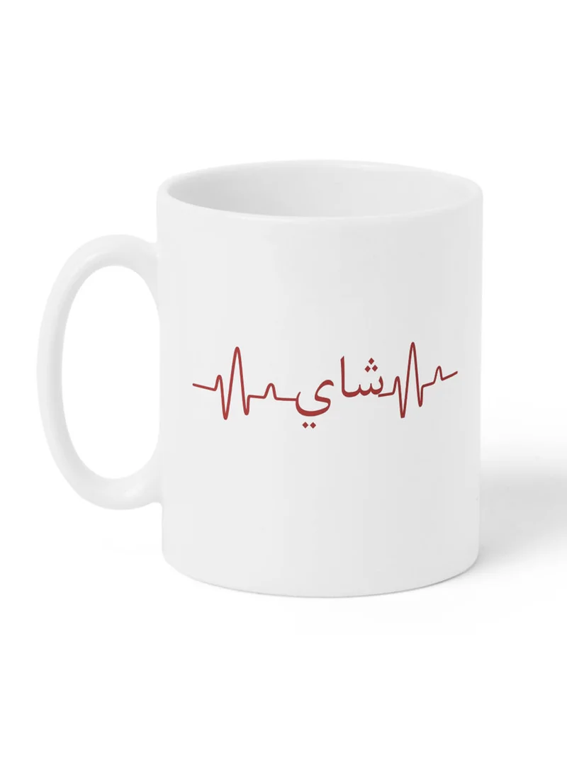 LOWHA 11 oz Ceramic Mug with Tea Design
