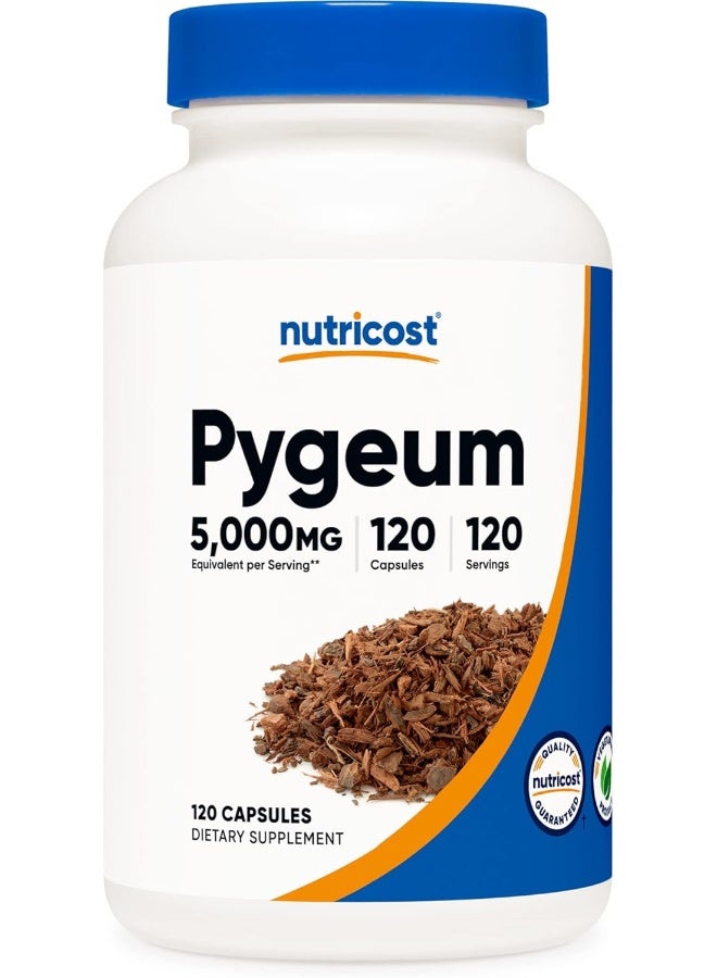Nutricost Pygeum 5000mg, 120 Capsules - Veggie Capsules, Non-GMO, Gluten Free, Vegetarian Friendly - Image 1