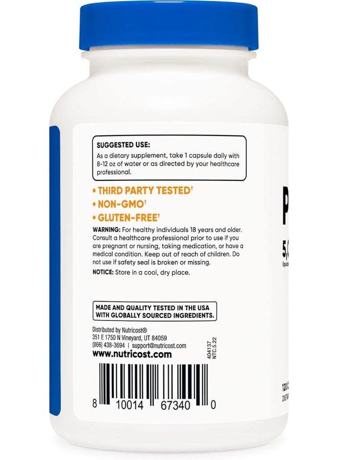 Nutricost Pygeum 5000mg, 120 Capsules - Veggie Capsules, Non-GMO, Gluten Free, Vegetarian Friendly - Image 3