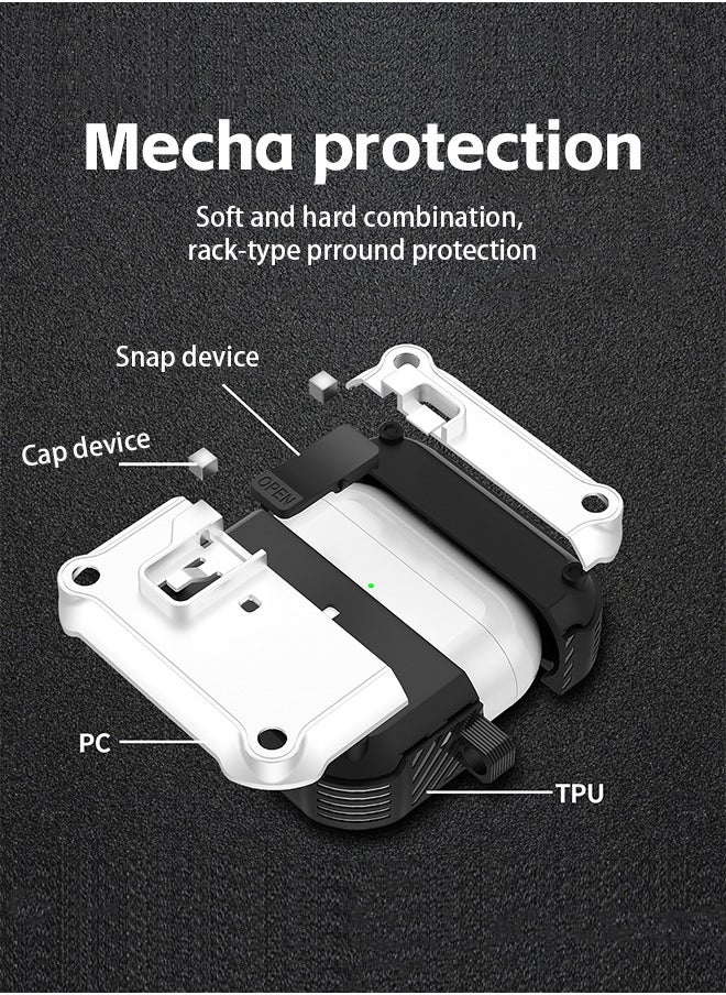 Lemon Apple Airpods Pro 2 Case Cover with Secure Lock Clip Carbon Fiber Hard Shell AirPod Pro 2 Case with Keychain for Men Women  Shockproof Protective Case for AirPod Pro 2 (White)  - Image 5