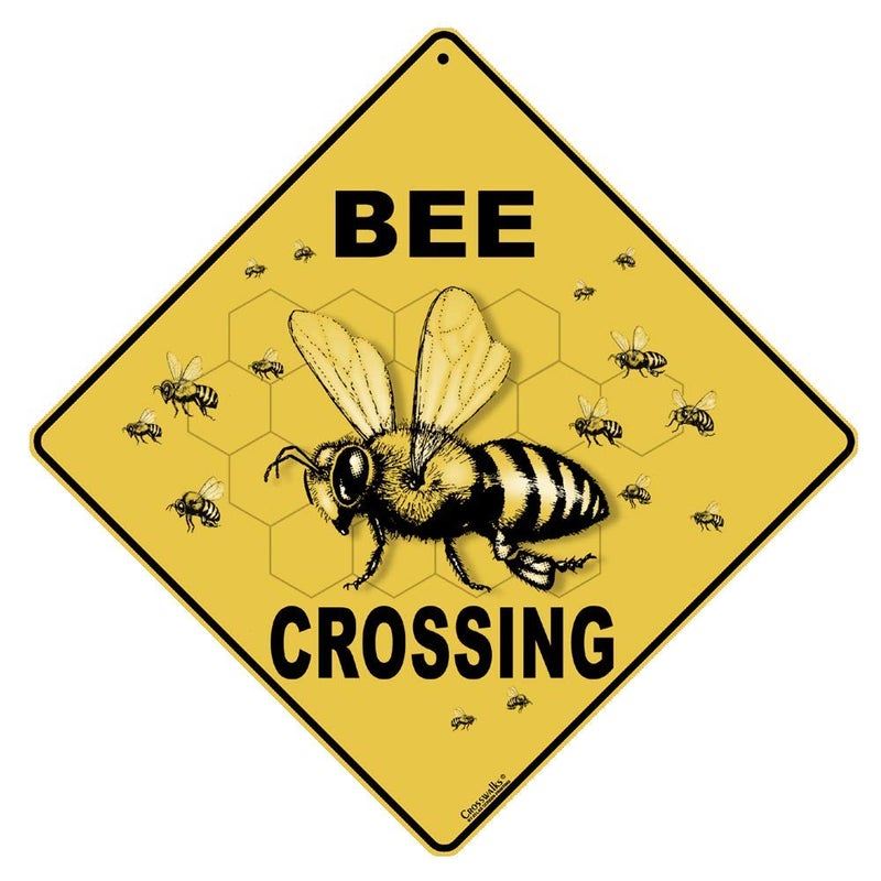 CROSSWALKS Bee Crossing 12" X 12" Aluminum Sign (X43) - Image 5