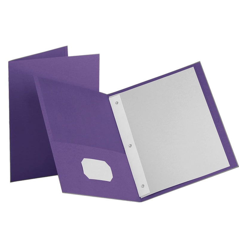Oxford Two-Pocket Folders w/Fasteners, Purple, Letter Size, 10 per Pack, (57783) - Image 1