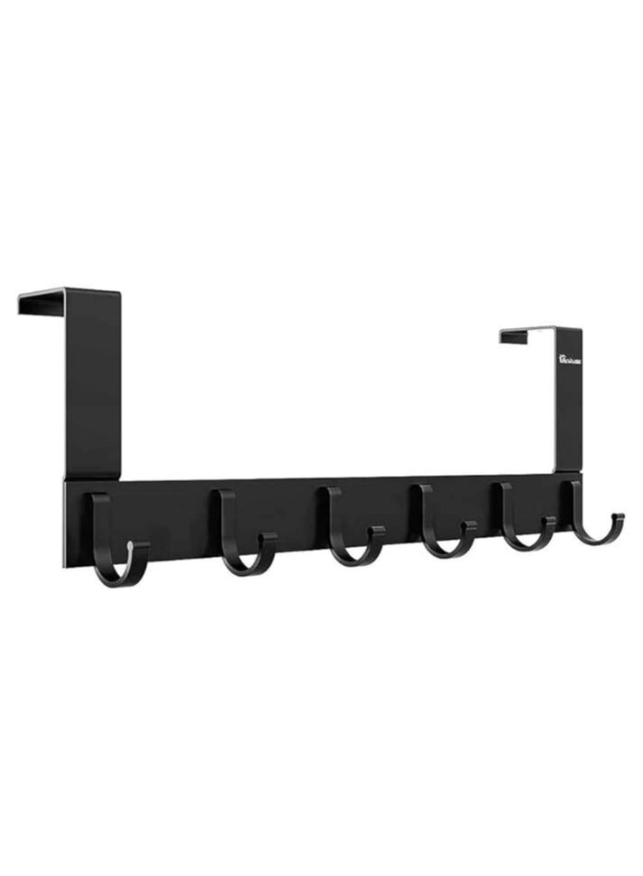 Door Coat Rack with 6 Hooks - Door Hooks for Hanging - Clothes Hook Door for Bathroom Door Hook Rail Modern Door Hanger  - Image 1