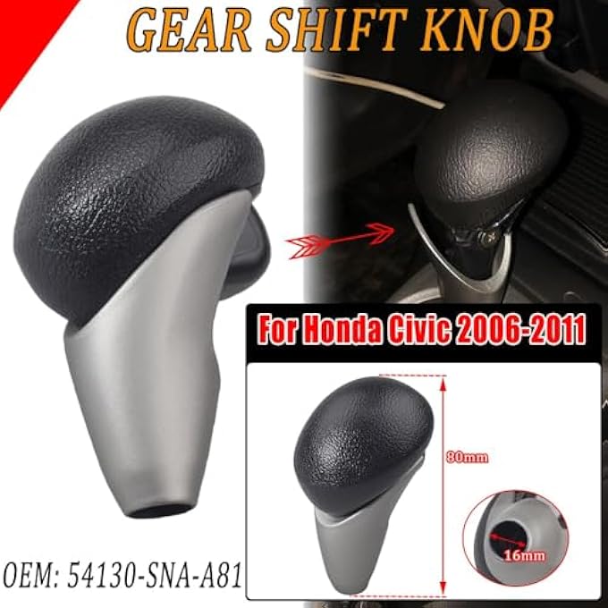 rayihni Gear Shift Knob Replacement Compatible with Honda Civic 20062011 Carbon Fiber Design Durable ABS Construction - Image 4