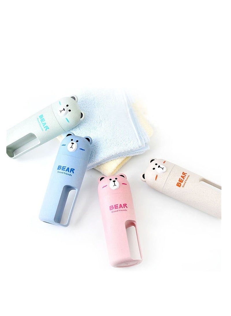 Excefore Travel Toothbrush holder and toothbrush Set, Bear Portable Business Wash Cup Holder, Toothbrush Storage Box Very Suitble for Family, Camping(green) - Image 3