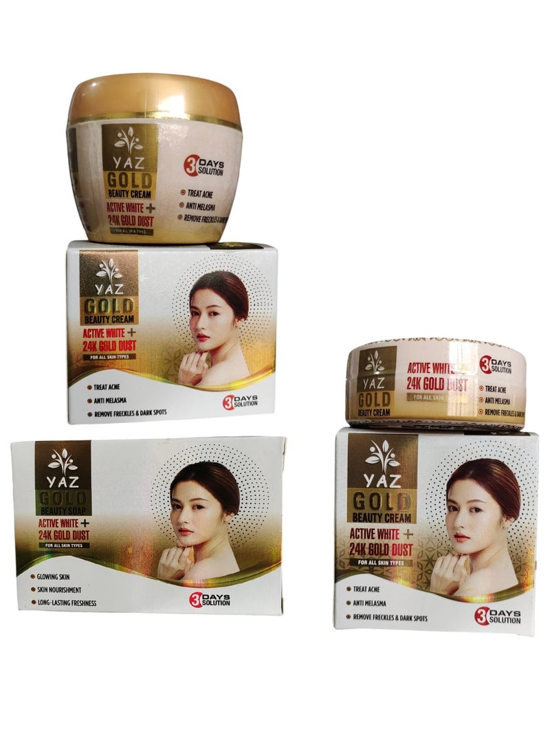 YAZ - Active White + 24K Gold Dust Beauty Set 3 PCS - Image 1