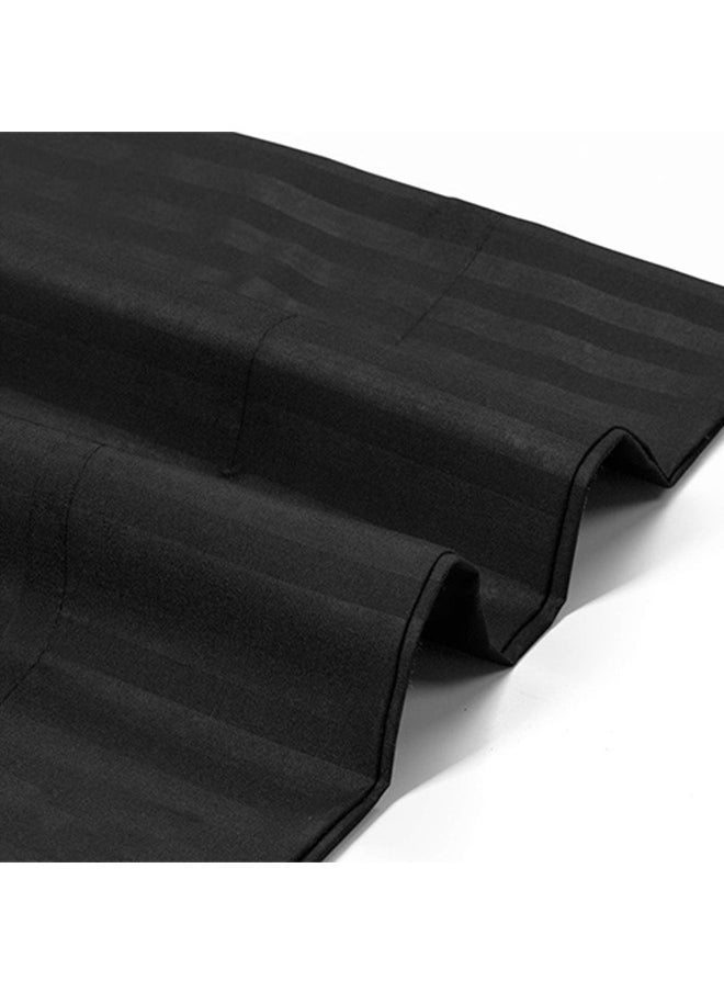 snooze Snooze Striped Flat Bed Sheet set 2pcs, Bed sheet 160*235 cm+ Free Pillowcase, Black  - Image 5