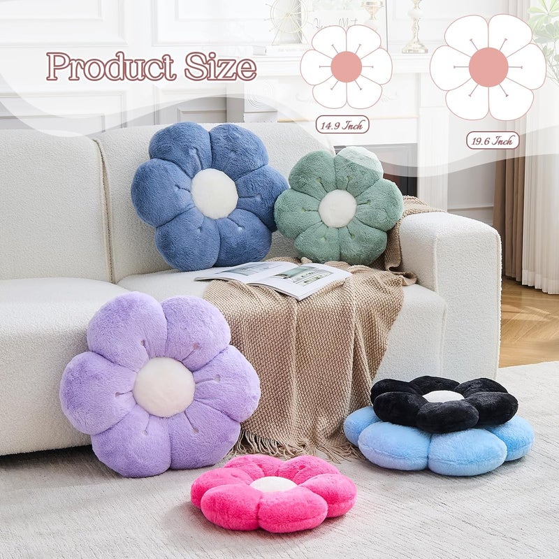 VBGYA Flower Pillow Cute Flower Shaped Pillows Decorative Throw Pillows Aesthetic Home Decor Floral Daisy Cushion for Bed (Sage Green, 19.6 Inch) - Image 2