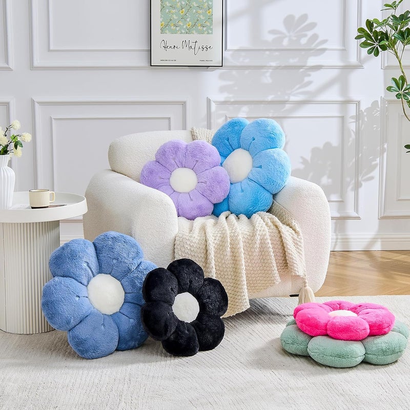 VBGYA Flower Pillow Cute Flower Shaped Pillows Decorative Throw Pillows Aesthetic Home Decor Floral Daisy Cushion for Bed (Sage Green, 19.6 Inch) - Image 4