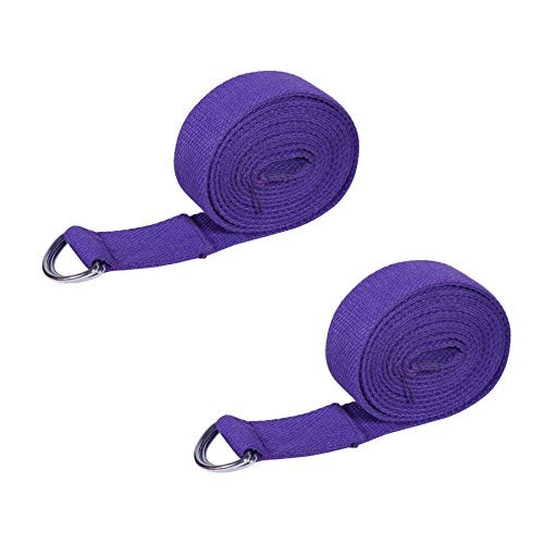 Footmate Yoga Belt for Men and Women Pack Of 2 | Yoga Strap with Extra Safe Adjustable D-Ring Buckle | 8 FT Long Durable and Premium Cotton Stretch Band Use for Yoga, Pilates, Gym, Fitness - Image 2