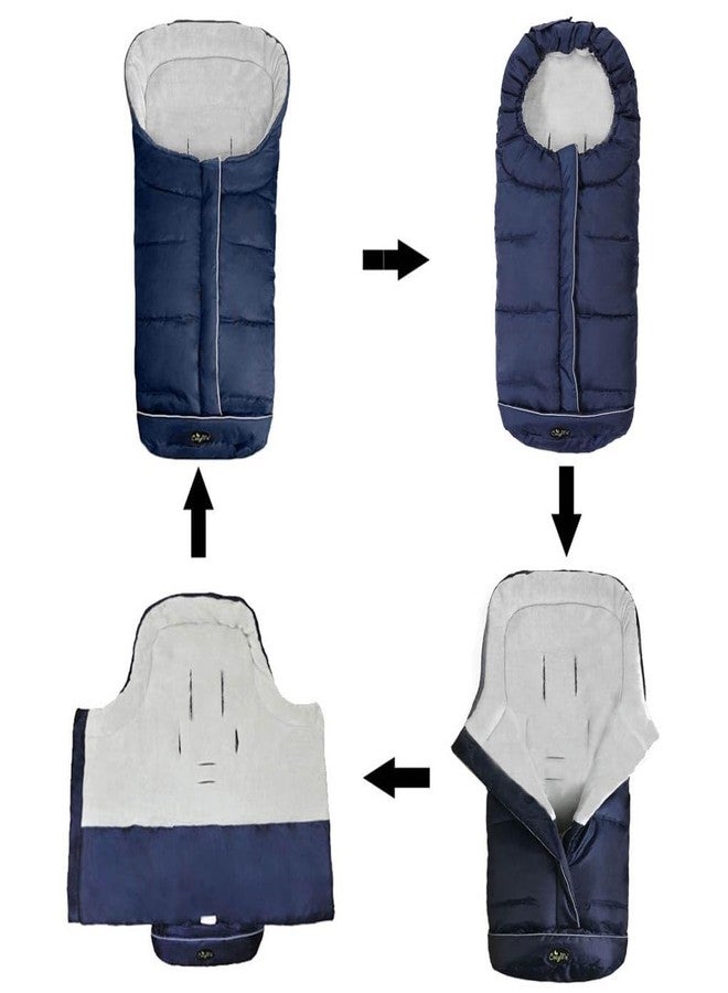 CozyMe 3in1 Baby Sleeping Bag Adaptable for Toddler Strolllers Buggy Pushchair,Cozy Toes, Comfortable,Length Adjustable,Practical Design Makes Us Outstanding,6-36M,Navy Blue - Image 5