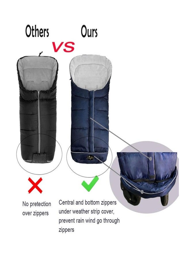 CozyMe 3in1 Baby Sleeping Bag Adaptable for Toddler Strolllers Buggy Pushchair,Cozy Toes, Comfortable,Length Adjustable,Practical Design Makes Us Outstanding,6-36M,Navy Blue - Image 4