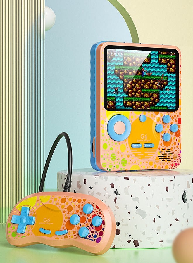 G6 handheld game console macaroon colour 6000 mAh children's game console 666 in one 3.5 inch colour - Image 1