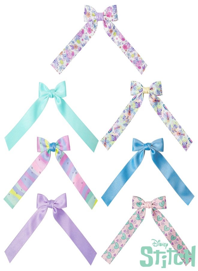 LUV HER Disney Lilo & Stitch Printed Long Tail Hair Bow Set for Girls - Printed Bows with Alligator Clips - Cute Hair Accessories for Kids Ages 3+ - Image 2