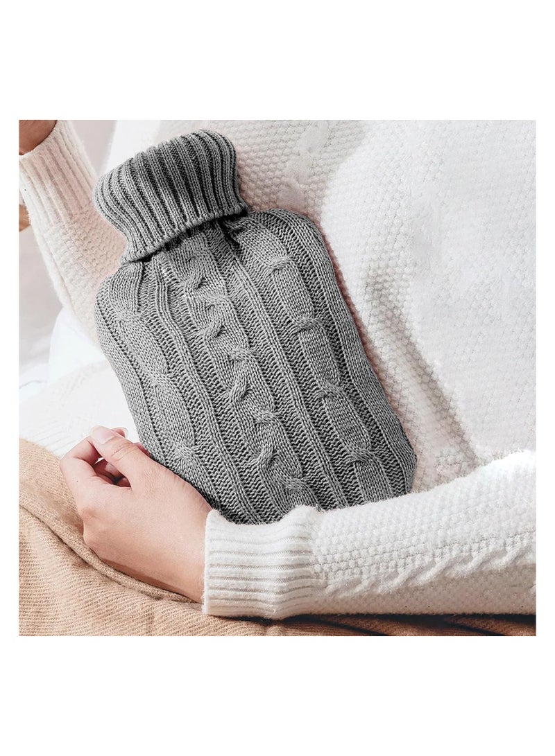 إسكدنيا 2 لتر الترمس الشفاف الكلاسيكية مع غطاء محبوك - تخفيف التشنجات وإدارة الألم والراحة في الليل - الكبار وسادة الماء الساخن - Image 4