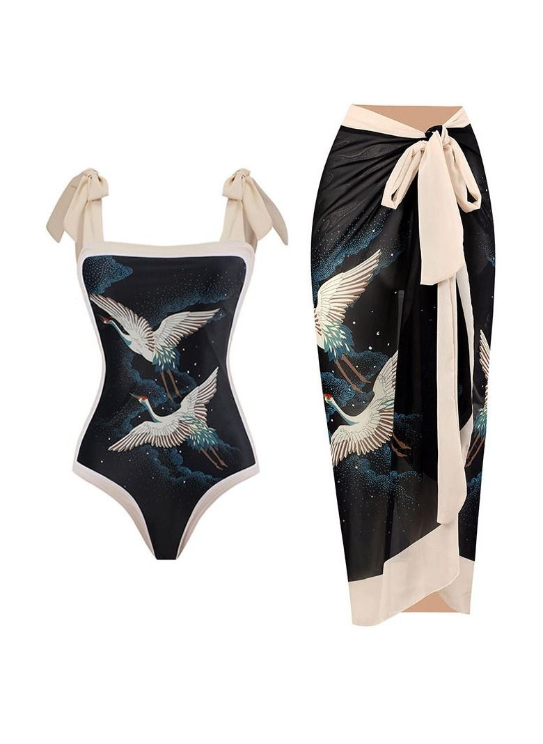 Y&D 2-Piece Women Swimsuit with Skirt Holiday Beach Dress Female Retro Swimwear Vintage Surf Wear Summer  - Image 1
