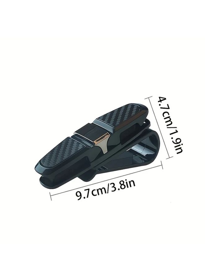 180 Degree Rotatable Car Visor Glasses Holder Golden Multi Functional Plastic Eyewear Storage Clip ABS Resin Fits Most Glasses Essential Car Accessory - Image 2