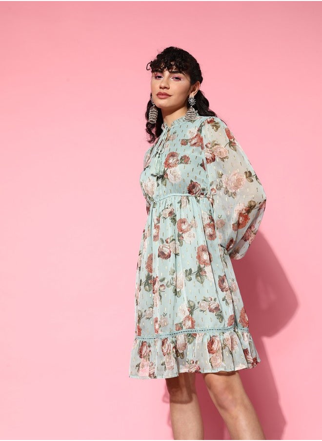 ISHIN Floral Chiffon Dress  - Image 5