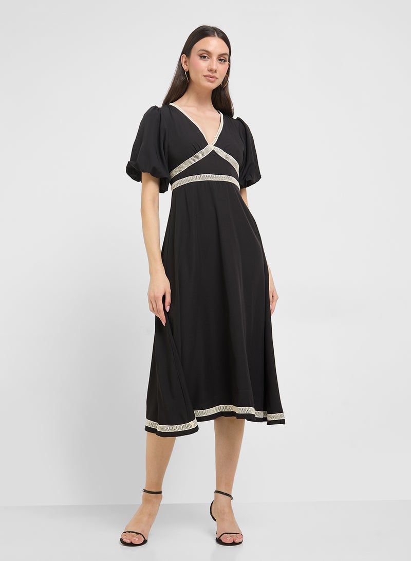 ELLA Puff Sleeves Dress  - Image 4