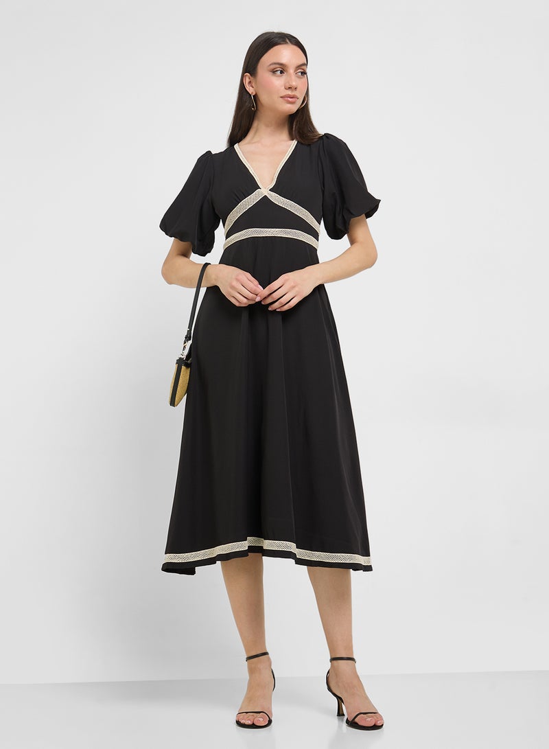 ELLA Puff Sleeves Dress  - Image 1