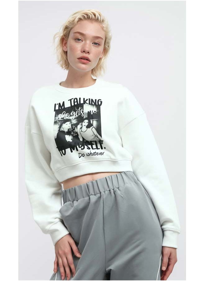 RAVIN Long Sleeve Cropped Round Neck Short Shirt  - Image 1
