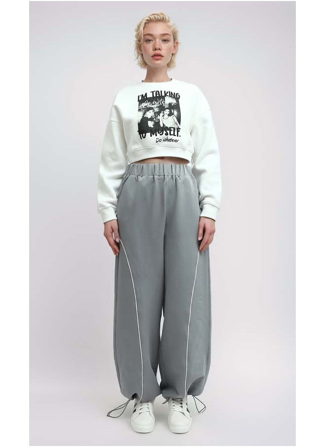 RAVIN Long Sleeve Cropped Round Neck Short Shirt  - Image 5
