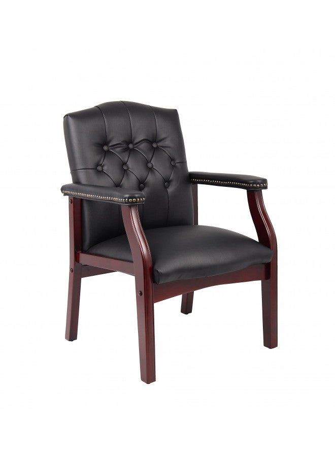 Boss Office Products Ivy League Executive Guest Chair, Vinyl, Black - Image 1