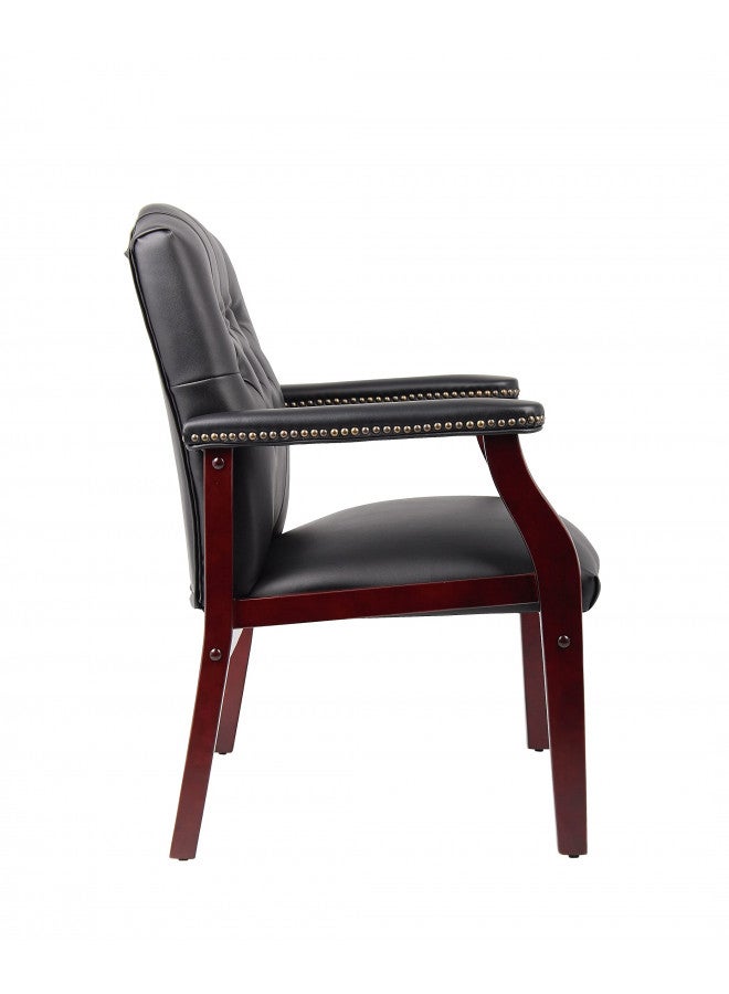 Boss Office Products Ivy League Executive Guest Chair, Vinyl, Black - Image 2
