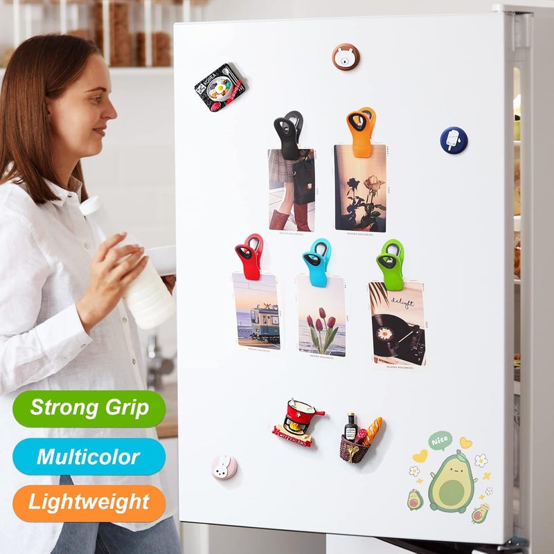 Jetmore 16 Pack Chip Clips Bag Clips, Multicolor Clips for Food Packages, Multipurpose Magnetic Clips, Chip Clips Bag Clips Food Clips, Refrigerator Magnet Clips Chip Clip, Bag Clips for Food Storage - Image 2