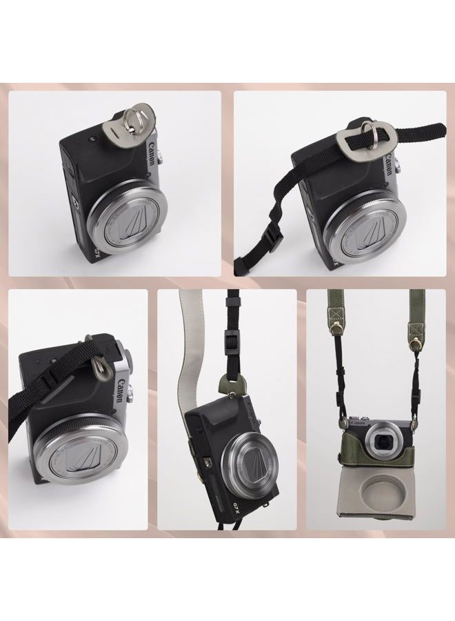 Rieibi G7X Ii Iii Case, Vintage Leather Camera Case For Canon Powershot G7 X/G7 X Mark Ii/G7 Dslr Camera, Protective With Strap, Green, - Image 5