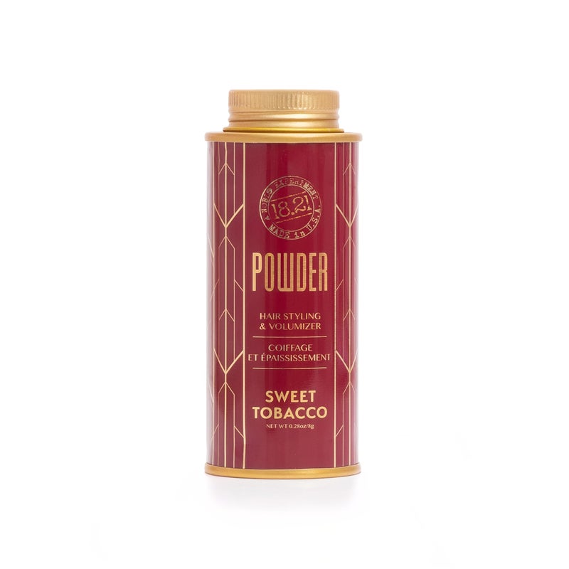 18.21 Man Made Hair Styling Powder for Men, Adds Volume, Texture, and Absorbs Oil with a Matte Finish, Flexible Hold, and Bold Sweet Tobacco Scent - Image 1