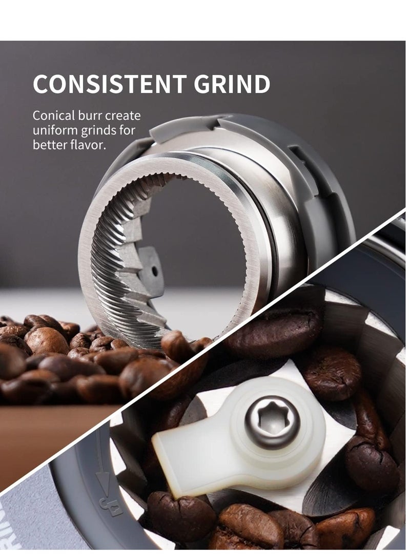 SHARDOR Conical Burr Espresso Coffee Grinder Electric with Precision Timer 2.0, Touchscreen Adjustable Burr Mill with 51 Precise Settings for Home Use, Anti-static, Stainless Steel - Image 3