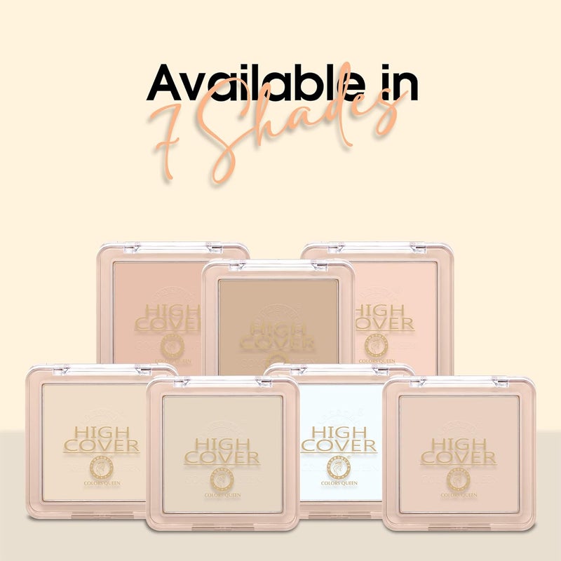 COLORS QUEEN Colors Queen  Compact Powder With SPF15 High Coverage Light Weight Sweatproof Long Lasting Skin Brightening 01 Porcelain 20 Gram - Image 5