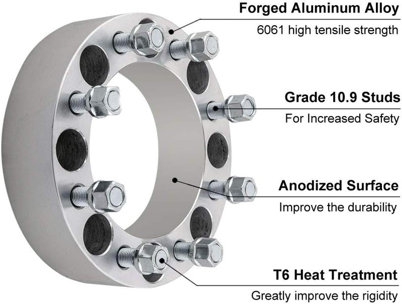 DCVAMOUS 2PC 8x6.5 to 8x180 Wheel Adapters 1.5 Inch with 14x1.5 Studs - Image 5