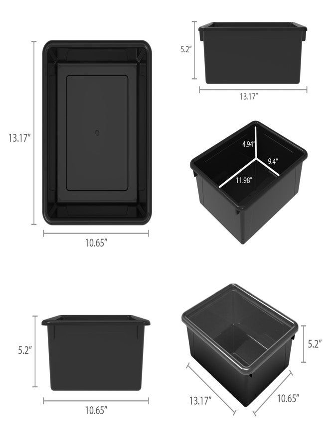 Storex School Smart Sturdy Plastic Storage Tray, Multifunctional Design for Classroom, Home, and More, Letter Size, Black - Image 2
