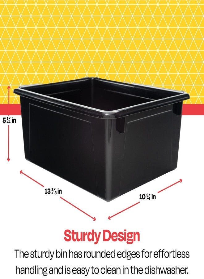Storex School Smart Sturdy Plastic Storage Tray, Multifunctional Design for Classroom, Home, and More, Letter Size, Black - Image 4