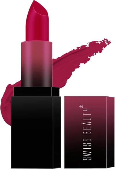 Swiss Beauty Swiss Beauty HD Matte Lipstick | Intense Pigment | Creamy Matte Finish | 8-Hour Stay | 12-Hour Moisturisation | Effortless Glide | Fresh Red Shade-17 3.5g