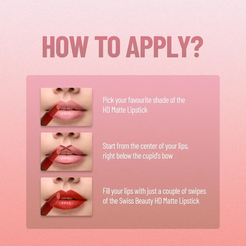 Swiss Beauty Swiss Beauty HD Matte Lipstick | Intense Pigment | Creamy Matte Finish | 8-Hour Stay | 12-Hour Moisturisation | Effortless Glide | Fresh Red Shade-17 3.5g