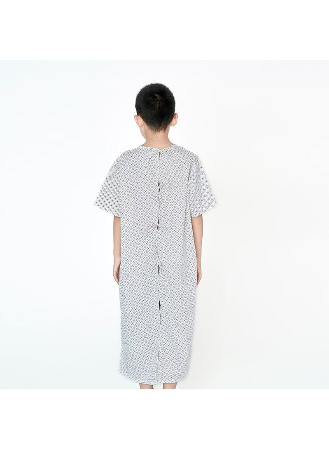 Generic Children's reverse dressing, long cotton hospital gown, long nightgown for orthopedic patients, easy to put on and take off nursing clothes in hospitals (polyester-cotton style)  - Image 5