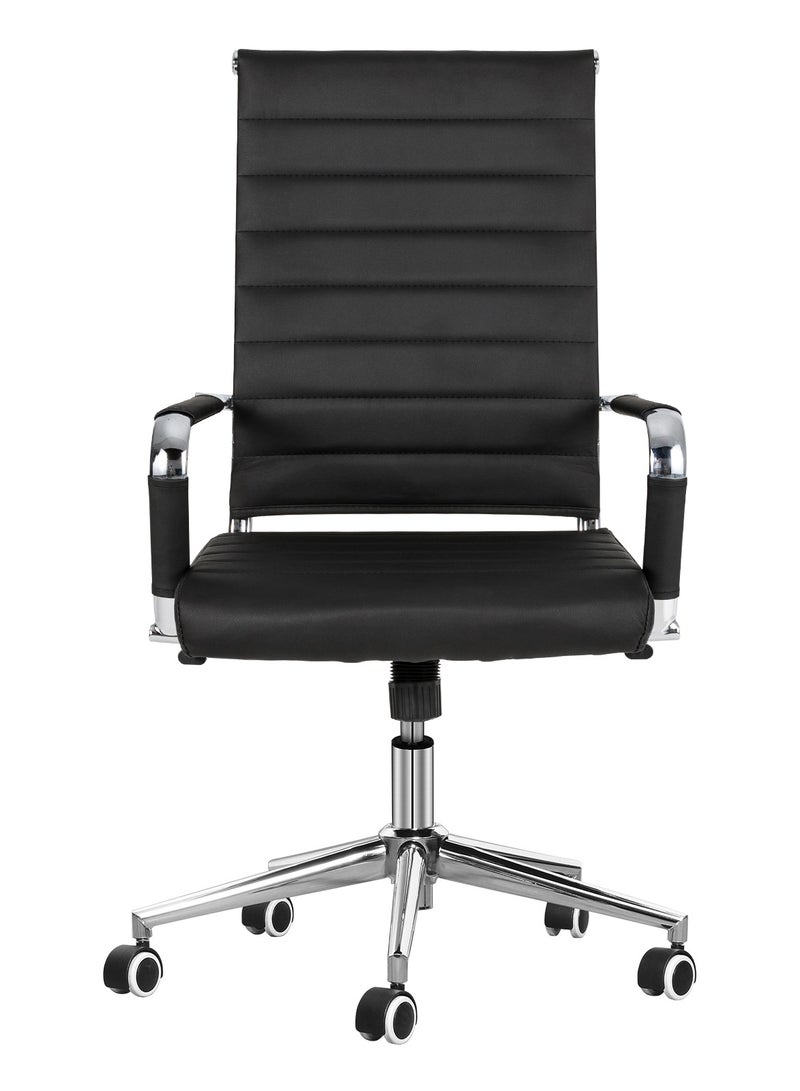 Eclife Home Office Chair Ribbed,Modern Leather Conference Room Chairs, Ergonomic Office Desk Chair, High Back Executive Computer Chair, Adjustable Swivel Chair with Arms - Image 5