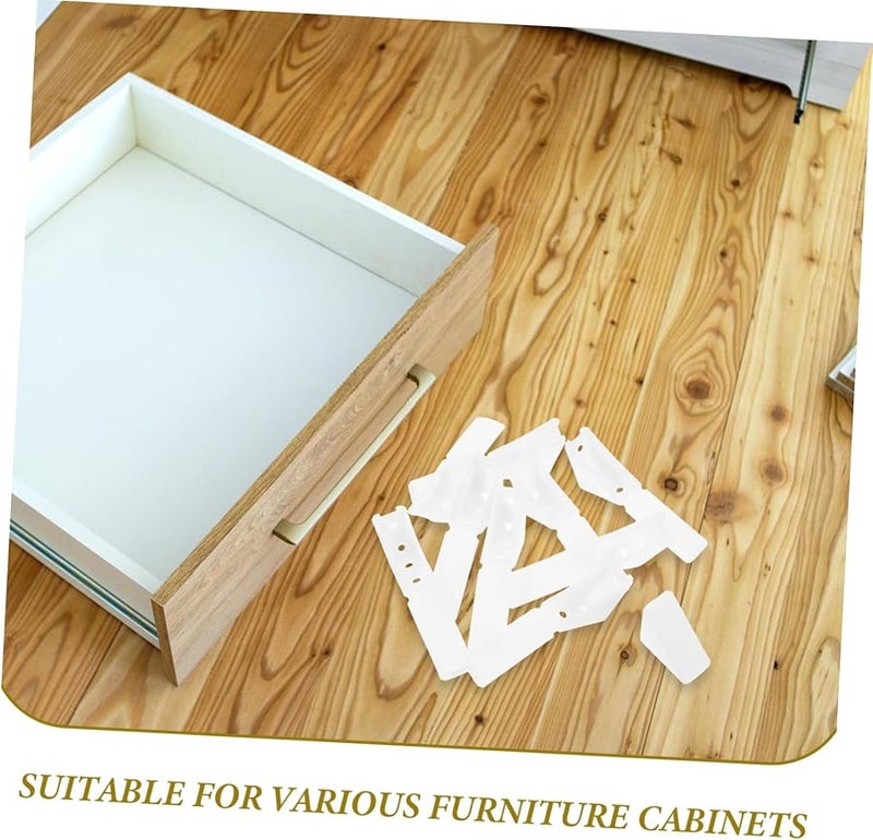 STOBOK 10 Pack Plastic Corner Brackets Furniture Reinforced Connectors Easy Install for Cabinet Wardrobe Bookshelf - Image 4