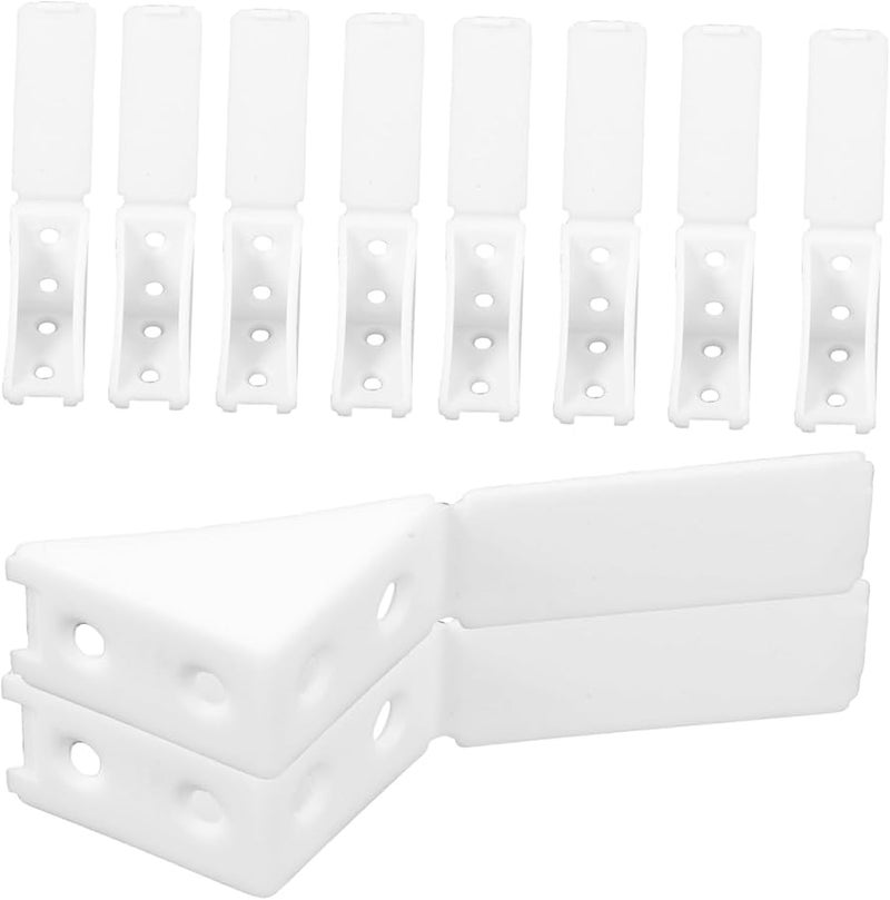 STOBOK 10 Pack Plastic Corner Brackets Furniture Reinforced Connectors Easy Install for Cabinet Wardrobe Bookshelf - Image 1