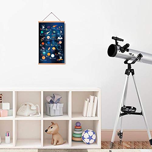 KAIRNE Framed ABC Alphabet Space Poster(28X45CM) Wall Art for Kids Room Nursery Classroom Decor - Image 4