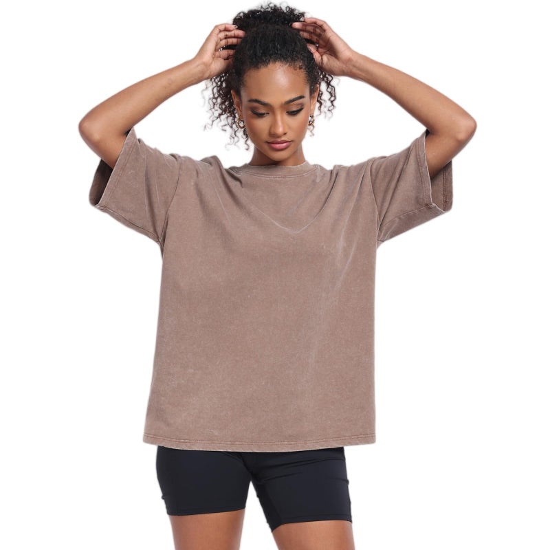 SnowElve 3 Pack Womens Washed Vintage Oversized T-Shirt Baggy Workout Tops Short Sleeve Cotton Tshirts Streetwear Boyfriend Tee(W-BGCFGY,l) - Image 3