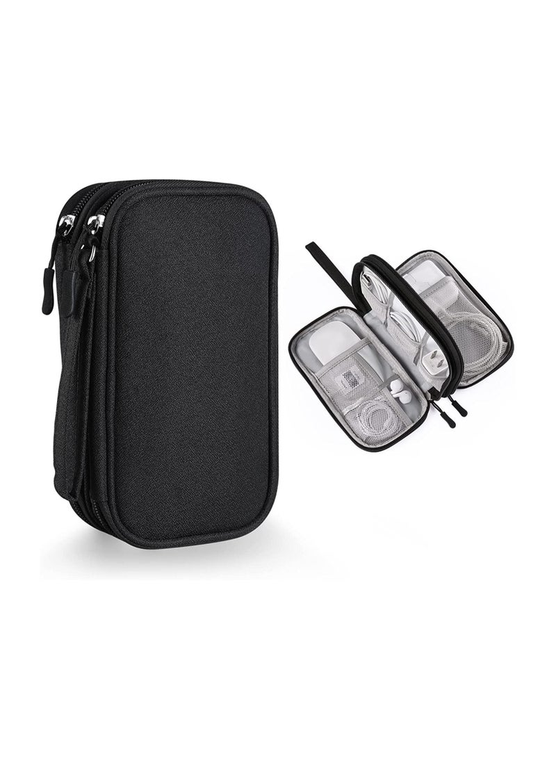 SYOSI Electronics Accessories Organizer Small Carrying Case Bag Portable Cable Storage Pouch Travel Gadgets for Keeping Power Cord Charger Cables Wireless Mouse - Image 1
