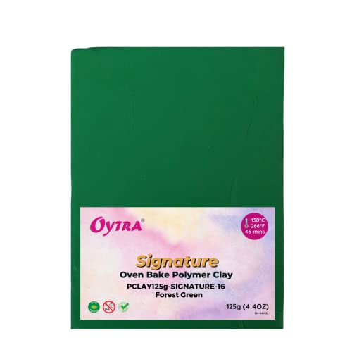 Oytra Polymer Clay 125 Grams Signature for Jewellery Earrings Making Oven Bake (Forest Green) - Image 1