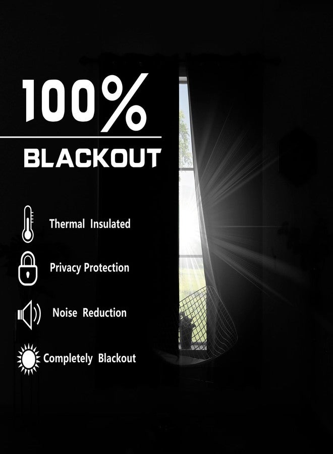 KOUFALL ستائر كوفال المزخرفة لغرفة المعيشة، طول 84 بوصة، طقم من لوحتين، ستائر معتمة بنمط دمشقي وميدالية صينية مطبوعة، ستائر جاكار محكمة، ستائر حرارية بحلقات معدنية لغرفة النوم الشتوية، لون أزرق داكن - Image 4