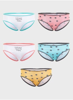Kids 5 Pack Polka Dot Underwears