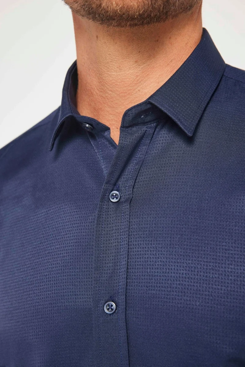Tudors Modern Slim Fit Cotton Easy Iron Dobby Men's Shirt